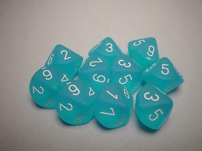 Frosted: Poly D10 Teal/white (10)