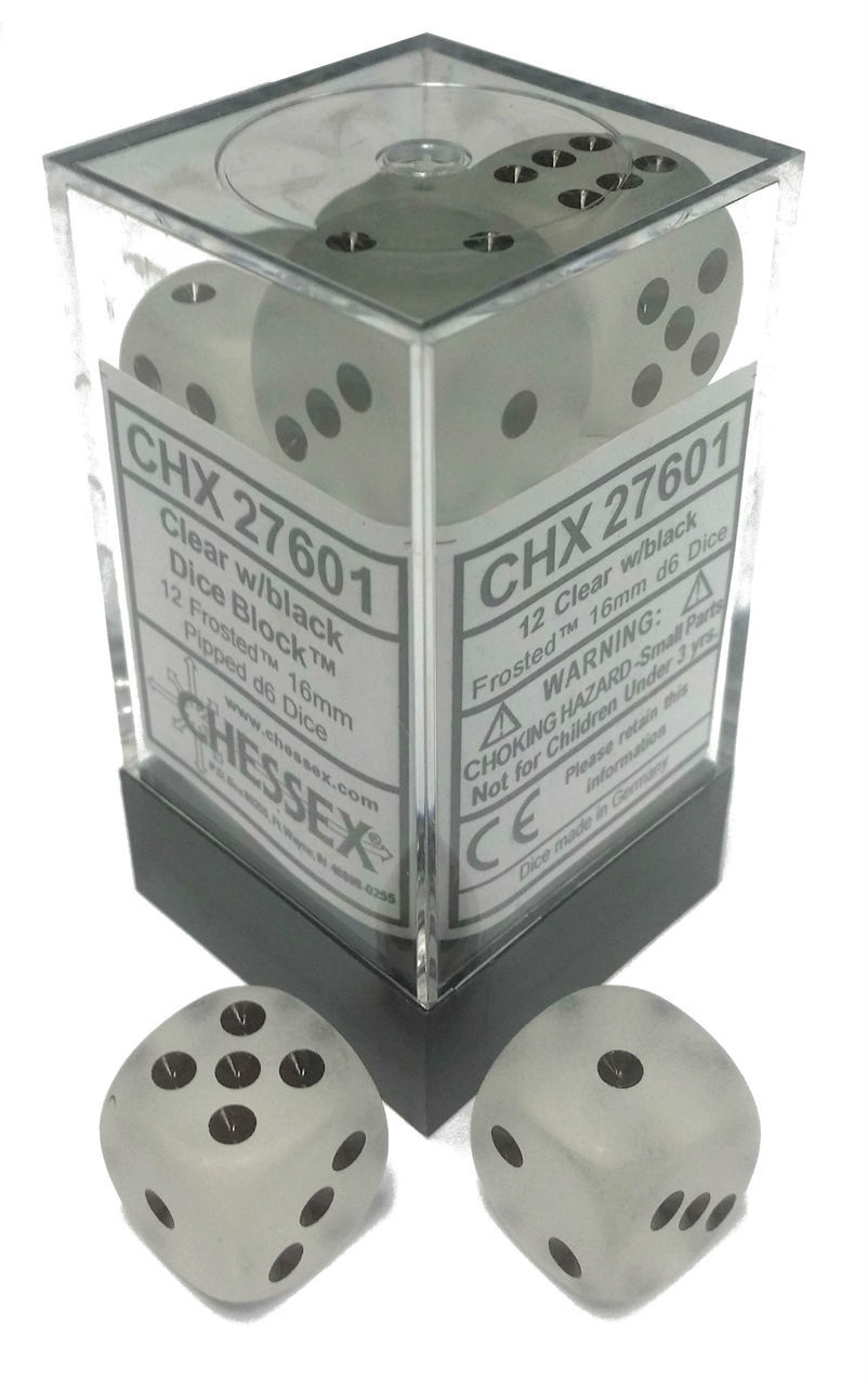 Frosted: 16mm D6 Clear/black (12)