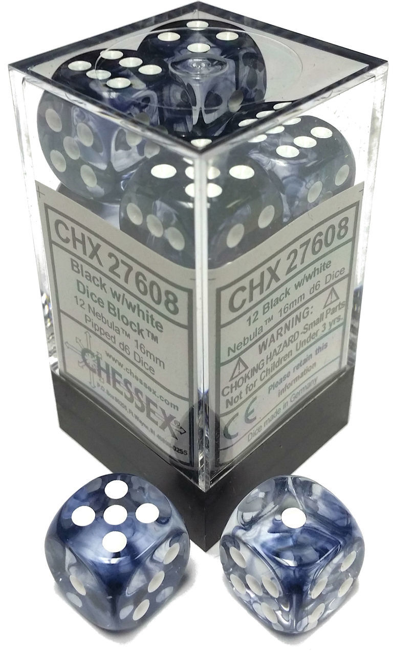 Nebula: 16mm D6 Black/white Block (12)
