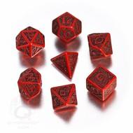 Celtic Dice Set 3d Red/black (7) Box Front