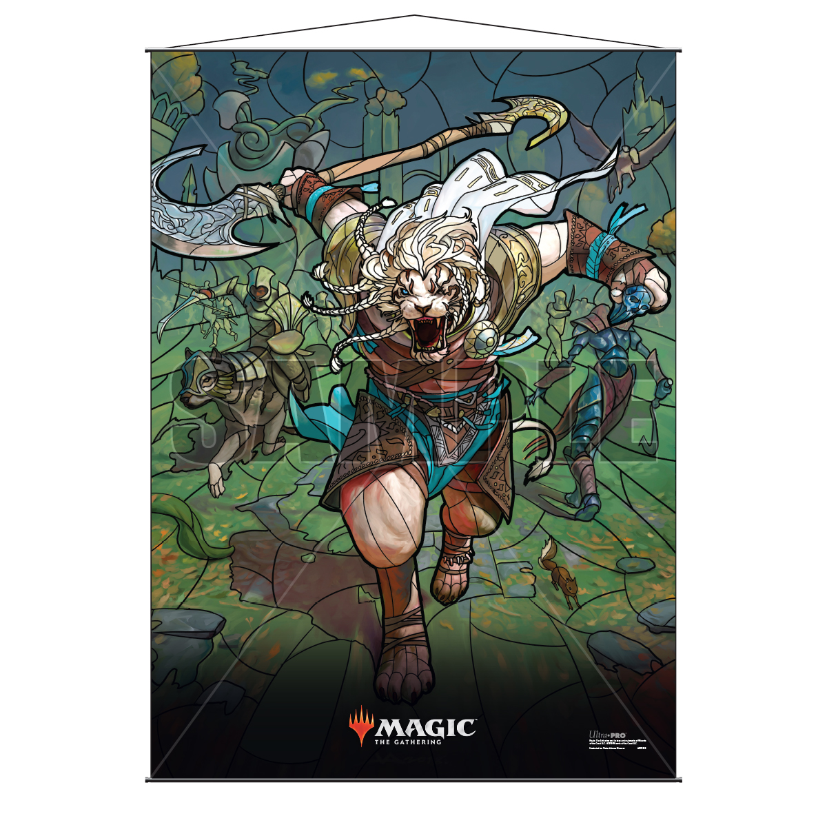 Magic The Gathering: Stained Glass Wall Scroll - Ajani Game Box