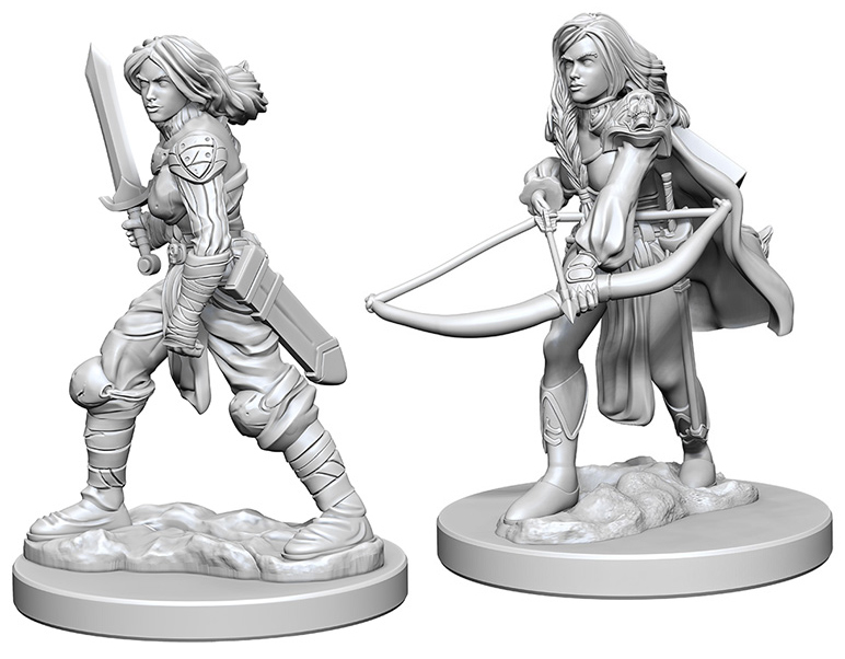 Pathfinder Deep Cuts Unpainted Miniatures: Human Female Fighter Box Front