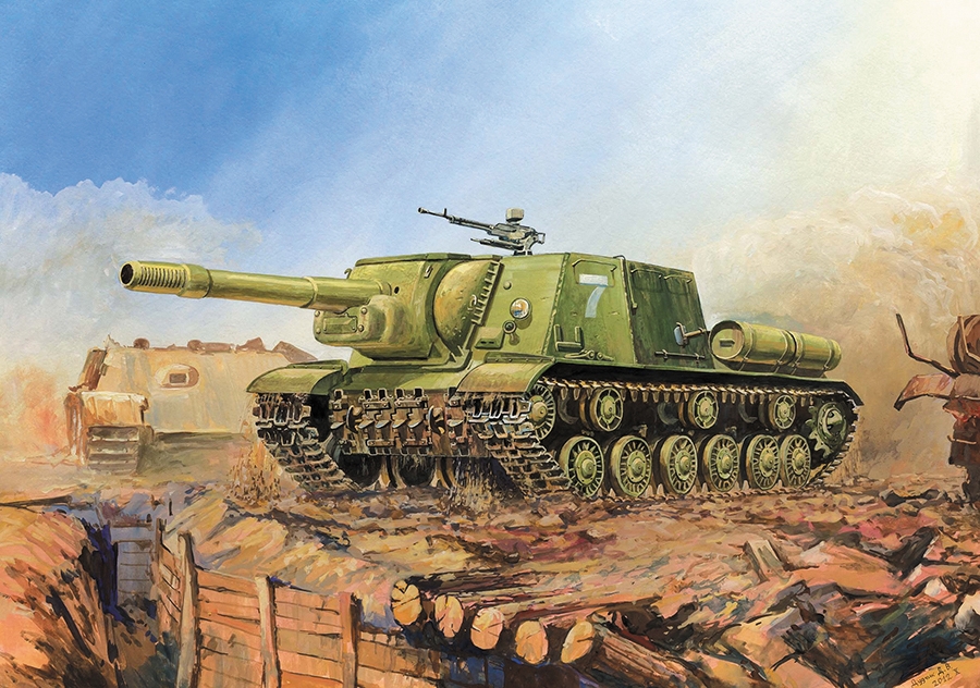 Self-propelled Gun Isu-152 Box Front
